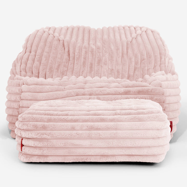 Pufa fotel Sloucher - Sztruks ultra plusz Łosoś 03