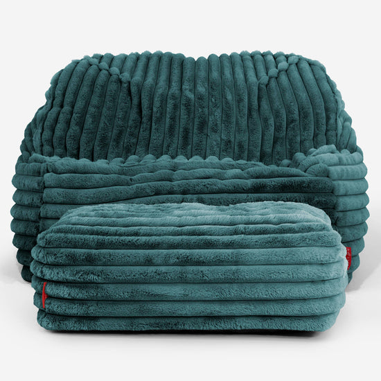 Pufa fotel Sloucher - Sztruks ultra plusz Turkus 03