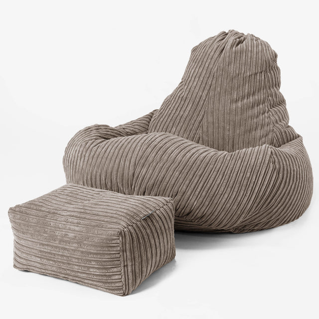 Siedzisko dla graczy pufa sako Ultra Lux - Klasyczny sztruks Beżowa szarość 02