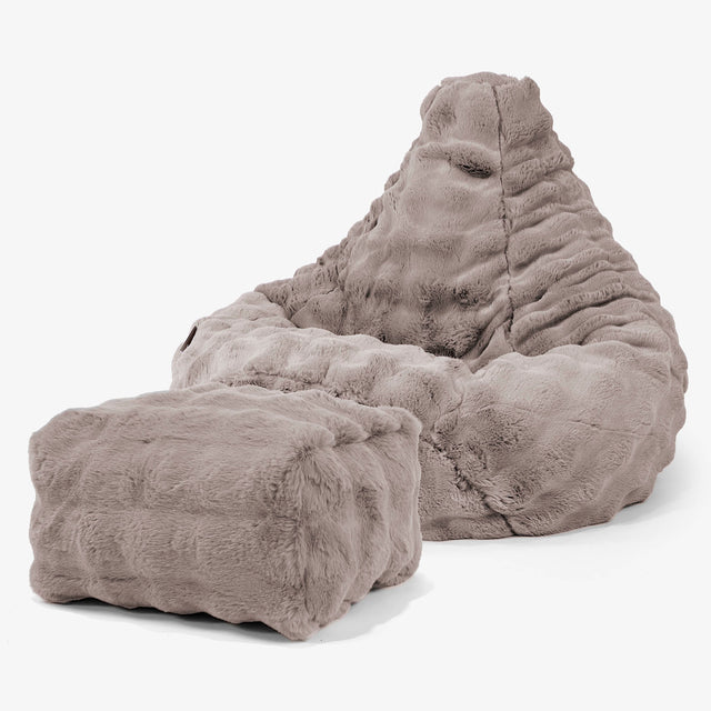 Siedzisko z wysokim oparciem pufa sako - Sztuczne futro Bąbelkowe Mysi 01