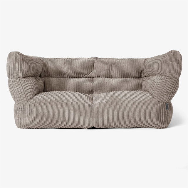 Sofa 2-osobowa pufa Albert 2.0 - Klasyczny sztruks Beżowa szarość 01