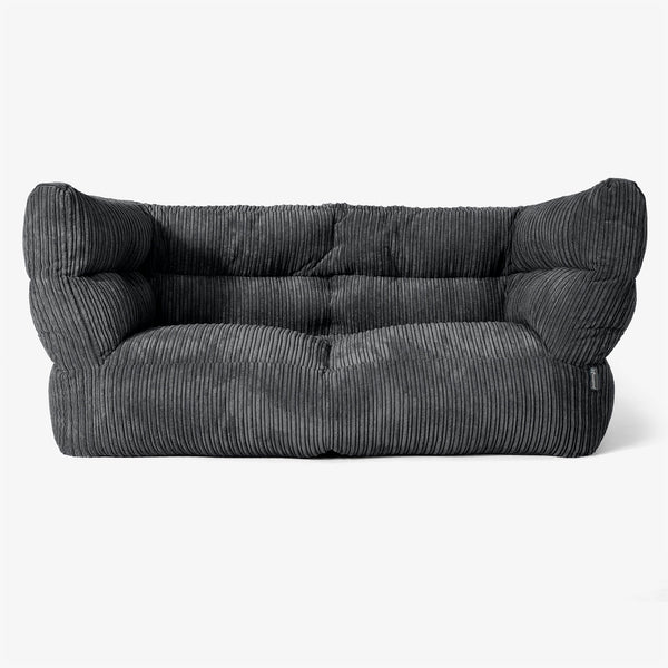 Sofa 2-osobowa pufa Albert 2.0 - Klasyczny sztruks Czerń 01