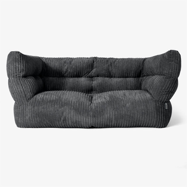 Sofa 2-osobowa pufa Albert 2.0 - Klasyczny sztruks Czerń 01