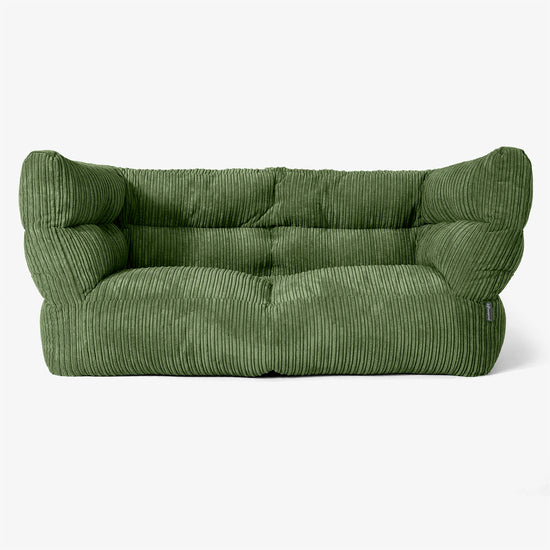 Sofa 2-osobowa pufa Albert 2.0 - Klasyczny sztruks Leśna zieleń 01