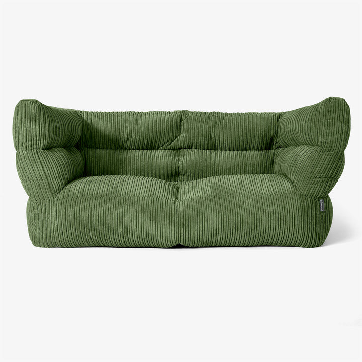 Sofa 2-osobowa pufa Albert 2.0 - Klasyczny sztruks Leśna zieleń 01