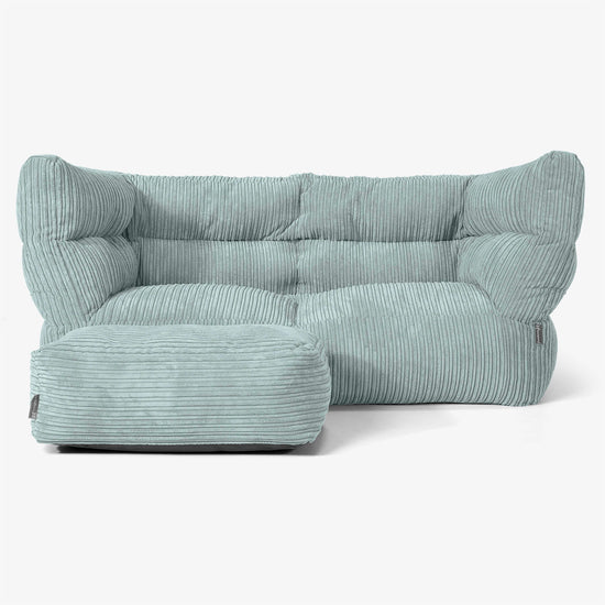 Sofa 2-osobowa pufa Albert 2.0 - Klasyczny sztruks Miętowa Zieleń 02
