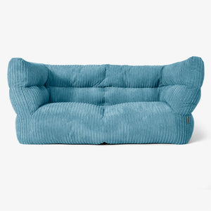 Sofa 2-osobowa pufa Albert 2.0 - Klasyczny sztruks Morski błękit