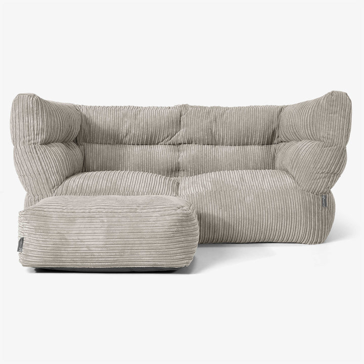 Sofa 2-osobowa pufa Albert 2.0 - Klasyczny sztruks Mysi 02