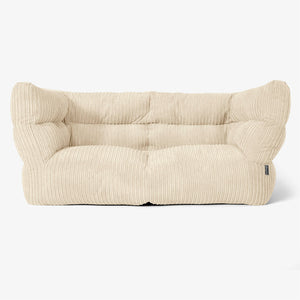 Sofa 2-osobowa pufa Albert 2.0 - Klasyczny sztruks Śmietanka