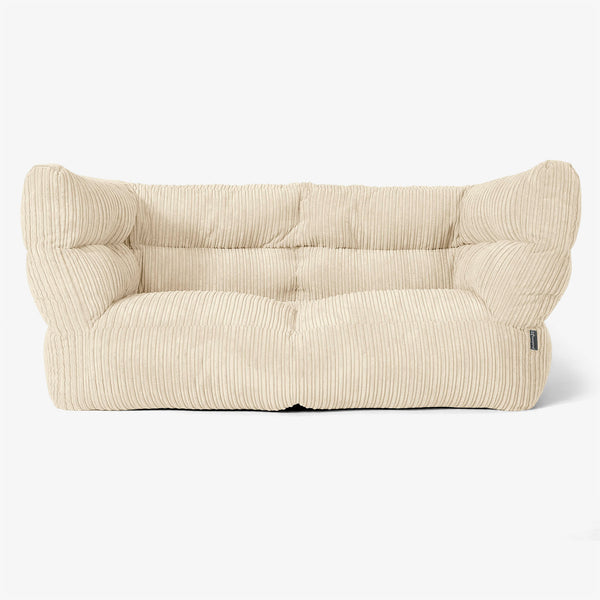 Sofa 2-osobowa pufa Albert 2.0 - Klasyczny sztruks Śmietanka 01