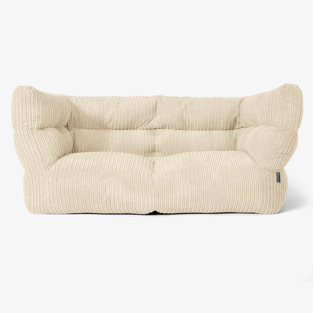 Sofa 2-osobowa pufa Albert 2.0 - Klasyczny sztruks Śmietanka 01