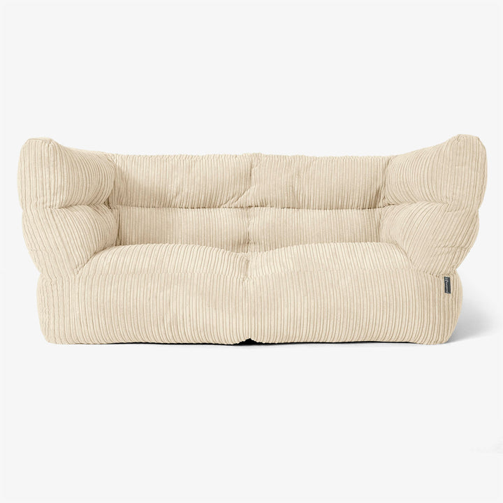 Sofa 2-osobowa pufa Albert 2.0 - Klasyczny sztruks Śmietanka 01