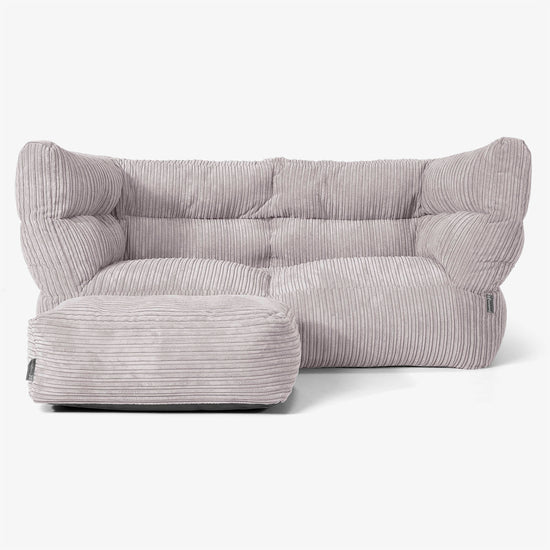 Sofa 2-osobowa pufa Albert 2.0 - Klasyczny sztruks Szarość delfina 02