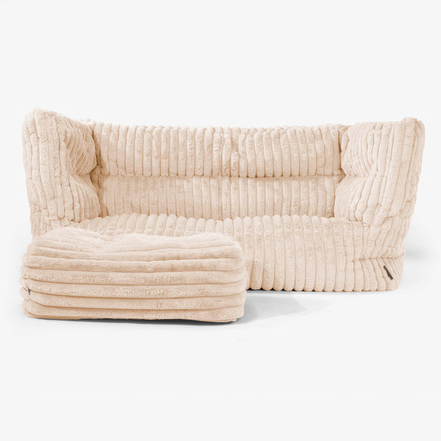 Sofa 2-osobowa pufa Albert 2.0 - Sztruks ultra plusz Brzoskwinia 02