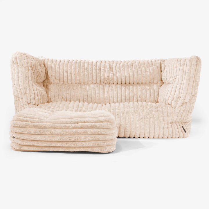 Sofa 2-osobowa pufa Albert 2.0 - Sztruks ultra plusz Brzoskwinia 02