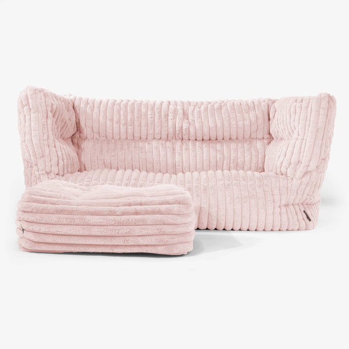 Sofa 2-osobowa pufa Albert 2.0 - Sztruks ultra plusz Łosoś 02
