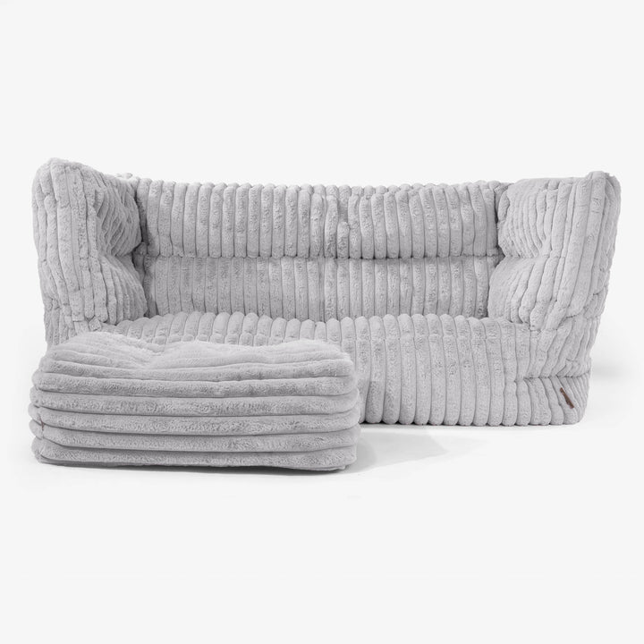 Sofa 2-osobowa pufa Albert 2.0 - Sztruks ultra plusz Szarość 02