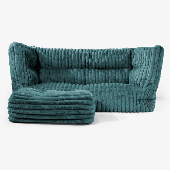 Sofa 2-osobowa pufa Albert 2.0 - Sztruks ultra plusz Turkus 02