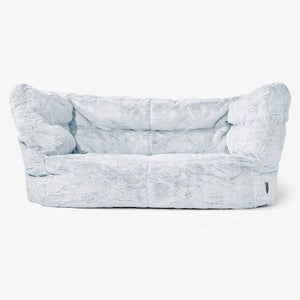 Sofa 2-osobowa pufa Albert 2.0 - Sztuczne futerko z królika Popielaty