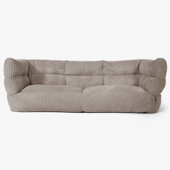 Sofa 3-osobowa pufa Albert 2.0 - Klasyczny sztruks Beżowa szarość 01