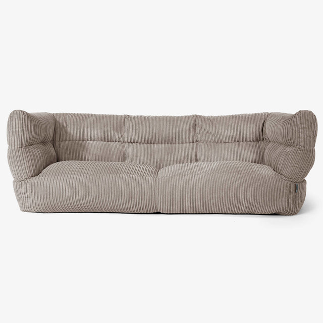 Sofa 3-osobowa pufa Albert 2.0 - Klasyczny sztruks Beżowa szarość 01
