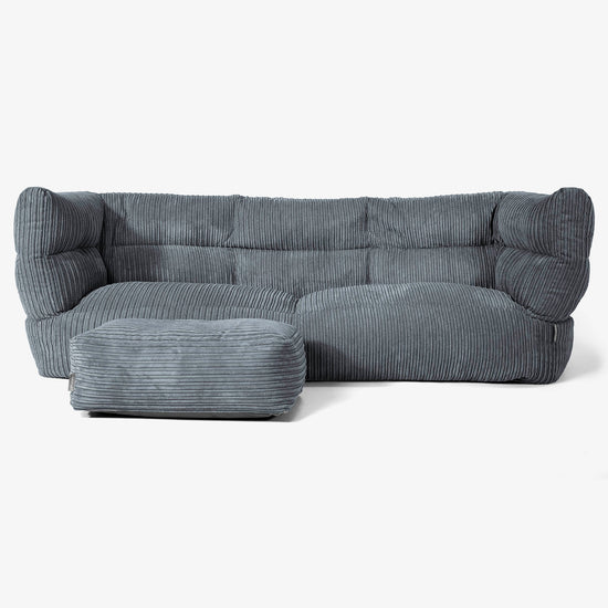 Sofa 3-osobowa pufa Albert 2.0 - Klasyczny sztruks Chłodna szarość 02