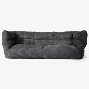 Sofa 3-osobowa pufa Albert 2.0 - Klasyczny sztruks Czerń