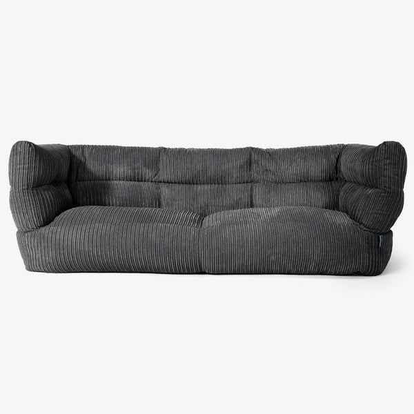 Sofa 3-osobowa pufa Albert 2.0 - Klasyczny sztruks Czerń 01