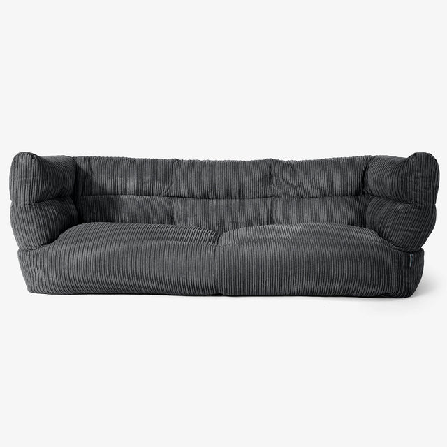 Sofa 3-osobowa pufa Albert 2.0 - Klasyczny sztruks Czerń 01