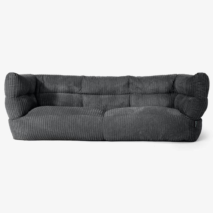 Sofa 3-osobowa pufa Albert 2.0 - Klasyczny sztruks Czerń 01