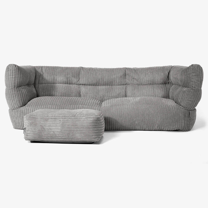 Sofa 3-osobowa pufa Albert 2.0 - Klasyczny sztruks Grafit szarość 02