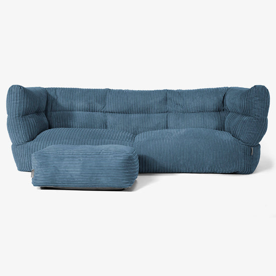 Sofa 3-osobowa pufa Albert 2.0 - Klasyczny sztruks Granat 02