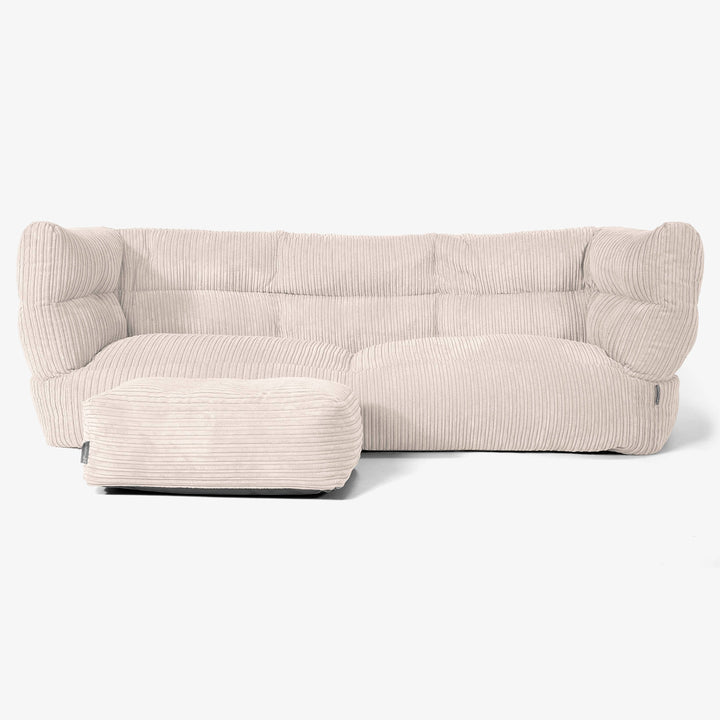 Sofa 3-osobowa pufa Albert 2.0 - Klasyczny sztruks Kość słoniowa 02