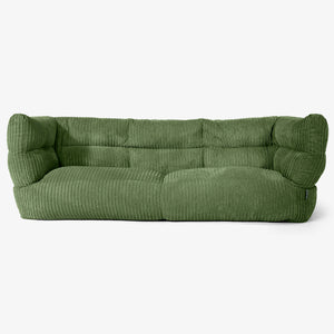 Sofa 3-osobowa pufa Albert 2.0 - Klasyczny sztruks Leśna zieleń