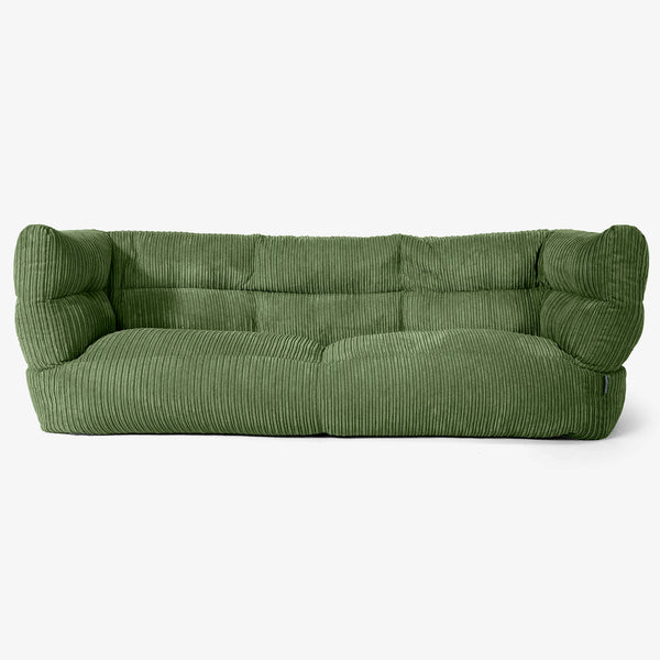 Sofa 3-osobowa pufa Albert 2.0 - Klasyczny sztruks Leśna zieleń 01