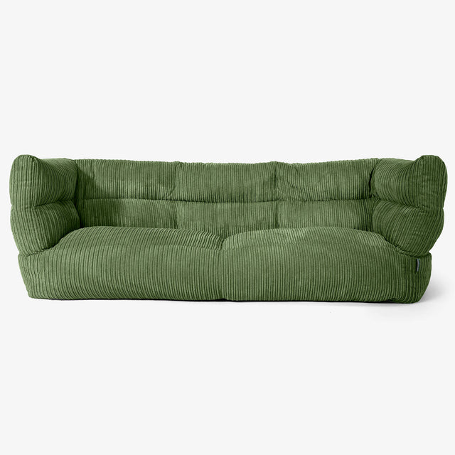 Sofa 3-osobowa pufa Albert 2.0 - Klasyczny sztruks Leśna zieleń 01