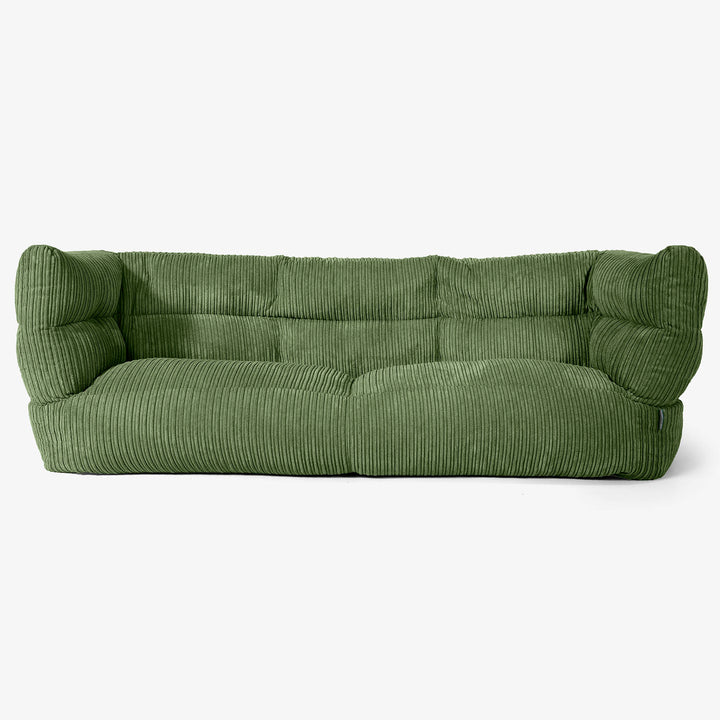 Sofa 3-osobowa pufa Albert 2.0 - Klasyczny sztruks Leśna zieleń 01