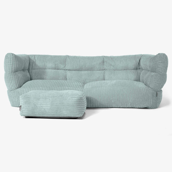 Sofa 3-osobowa pufa Albert 2.0 - Klasyczny sztruks Miętowa Zieleń 02