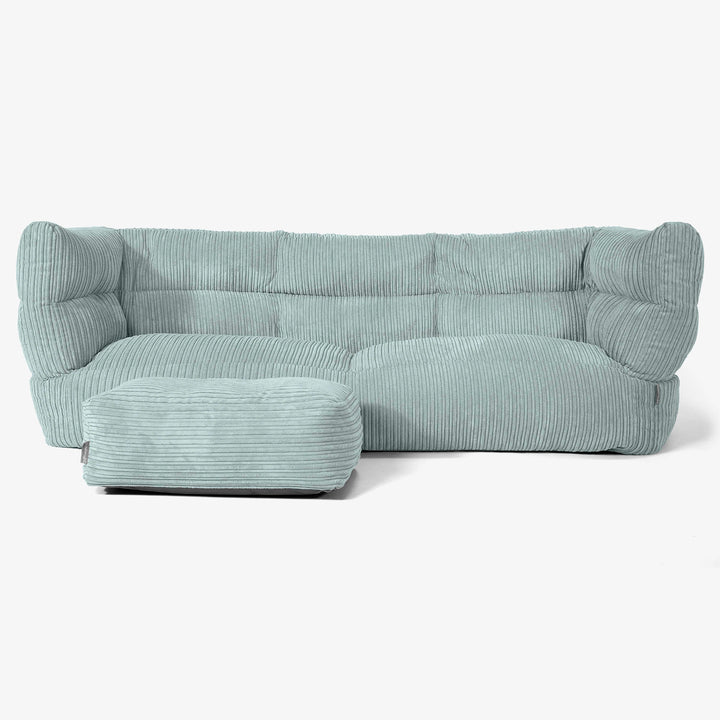 Sofa 3-osobowa pufa Albert 2.0 - Klasyczny sztruks Miętowa Zieleń 02