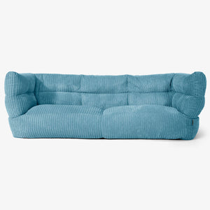Sofa 3-osobowa pufa Albert 2.0 - Klasyczny sztruks Morski błękit