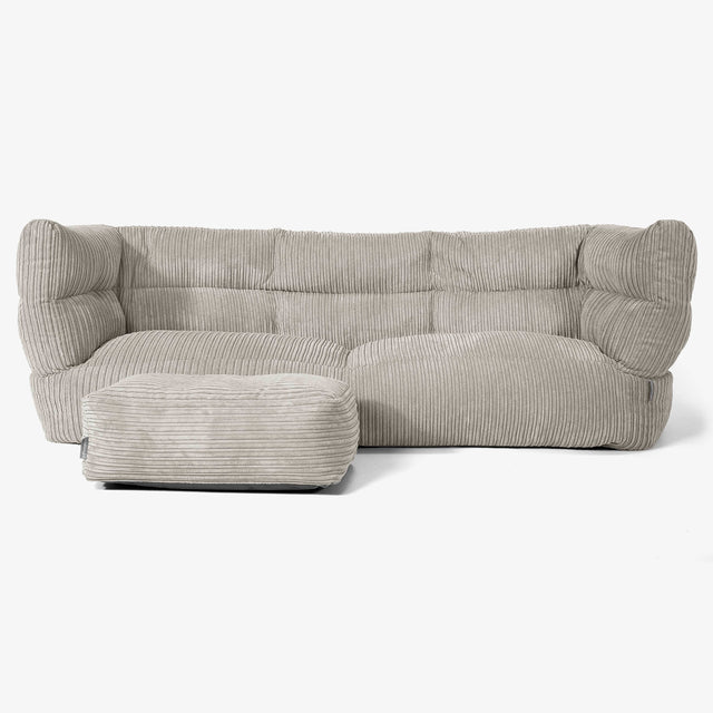 Sofa 3-osobowa pufa Albert 2.0 - Klasyczny sztruks Mysi 02