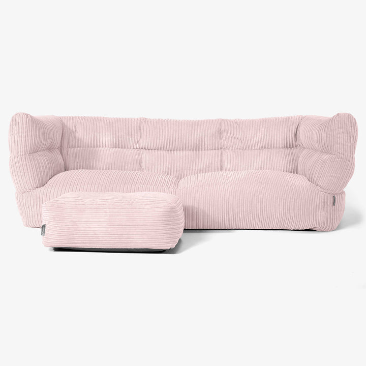 Sofa 3-osobowa pufa Albert 2.0 - Klasyczny sztruks Pudrowy 02