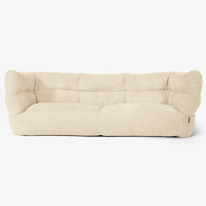Sofa 3-osobowa pufa Albert 2.0 - Klasyczny sztruks Śmietanka