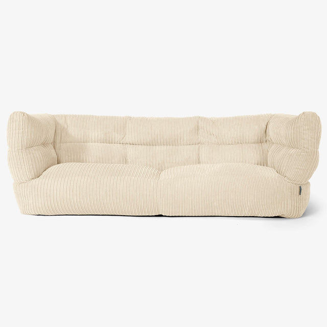 Sofa 3-osobowa pufa Albert 2.0 - Klasyczny sztruks Śmietanka 01