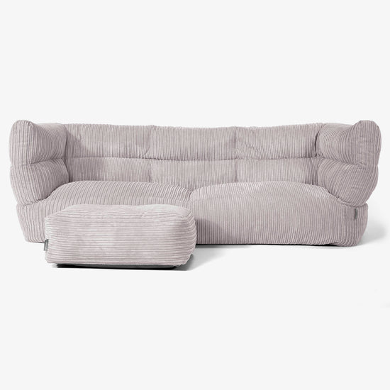 Sofa 3-osobowa pufa Albert 2.0 - Klasyczny sztruks Szarość delfina 02