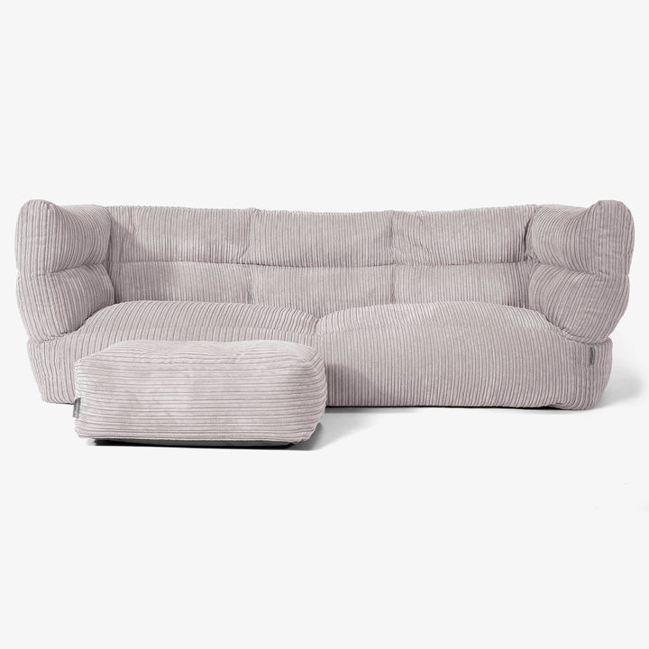 Sofa 3-osobowa pufa Albert 2.0 - Klasyczny sztruks Szarość delfina 02