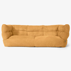 Sofa 3-osobowa pufa Albert 2.0 - Klasyczny sztruks Złoty Miód