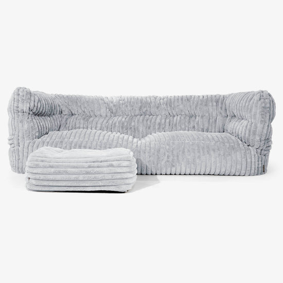 Sofa 3-osobowa pufa Albert 2.0 - Sztruks ultra plusz Kacze jajo niebieskie 02