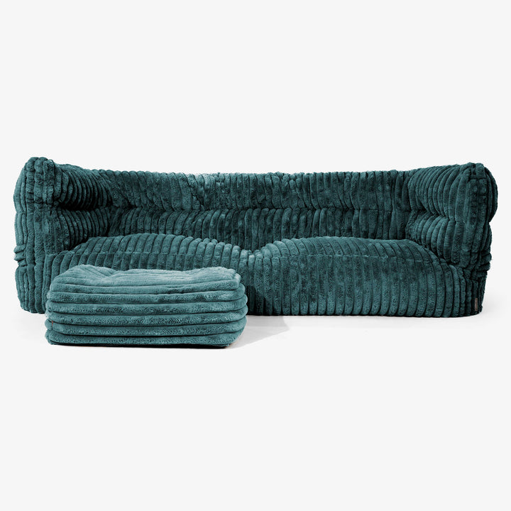 Sofa 3-osobowa pufa Albert 2.0 - Sztruks ultra plusz Turkus 02