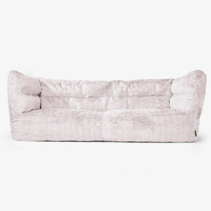Sofa 3-osobowa pufa Albert 2.0 - Sztuczne futerko z królika Łosoś